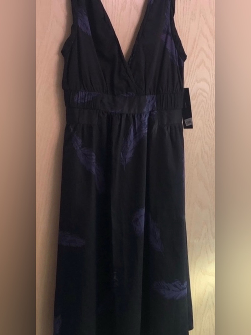 Marc Jacobs Black Dress with Purple Feather Print, size 6 NWT